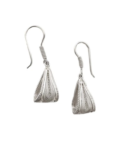 Aretes estribos pequeños. Filigrana Momposina Plata Ley 950.