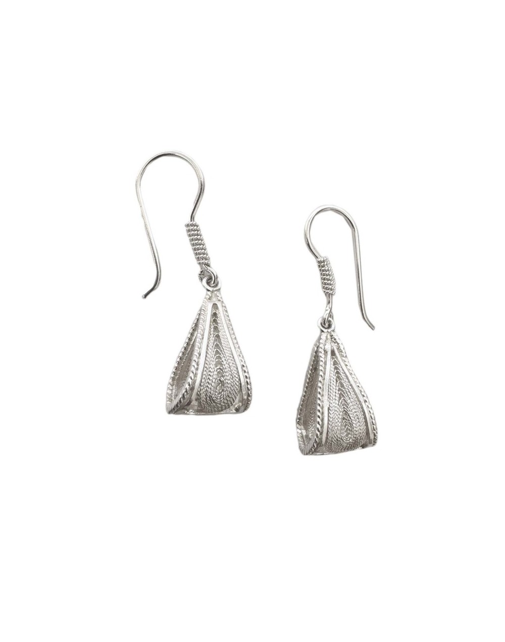 Aretes estribos pequeños. Filigrana Momposina Plata Ley 950.
