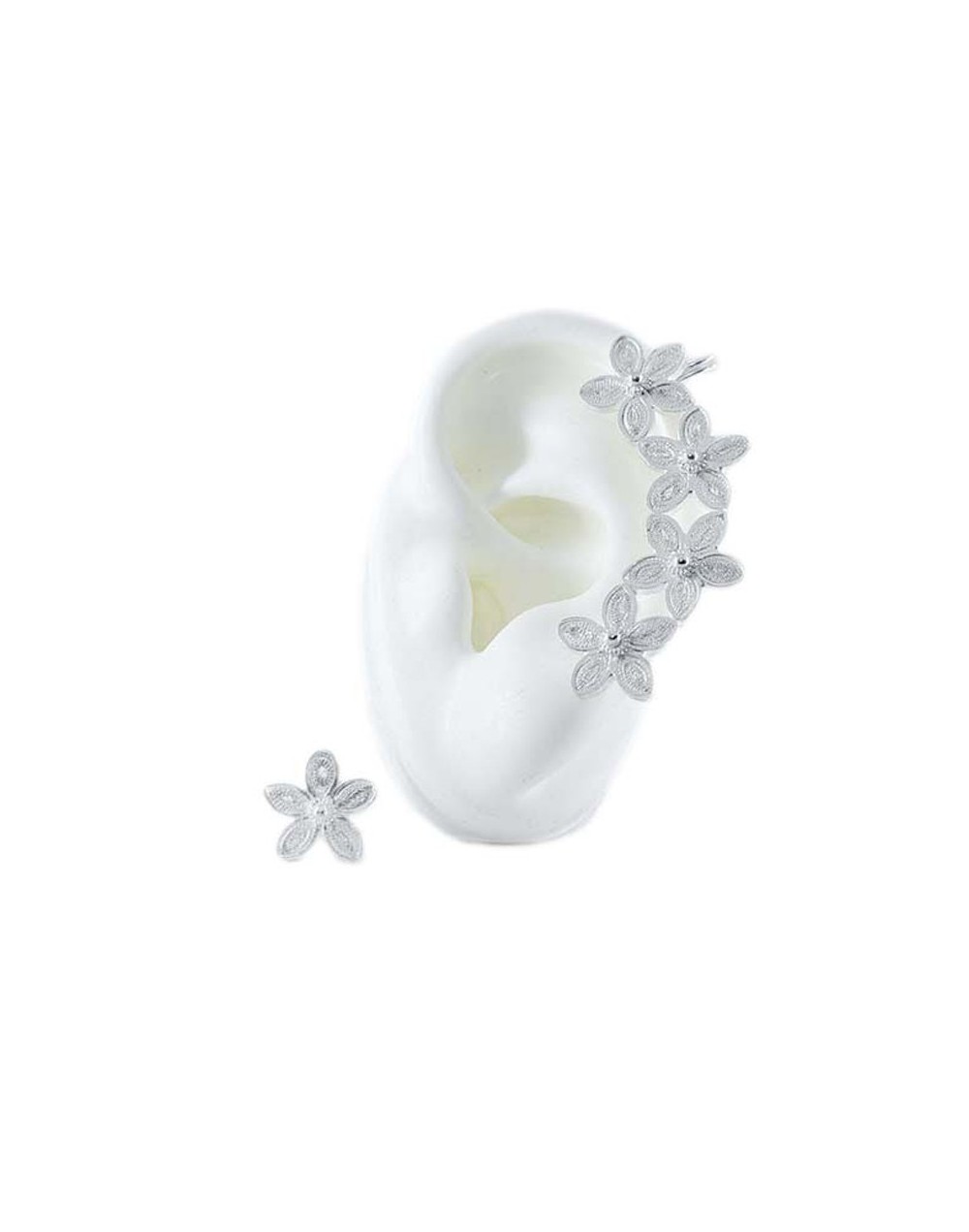 Ear Cuff flores de estrella. Filigrana Momposina Plata Ley 950