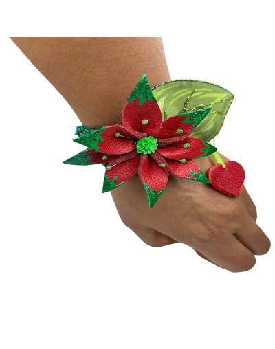 Pulsera de cuero flor
