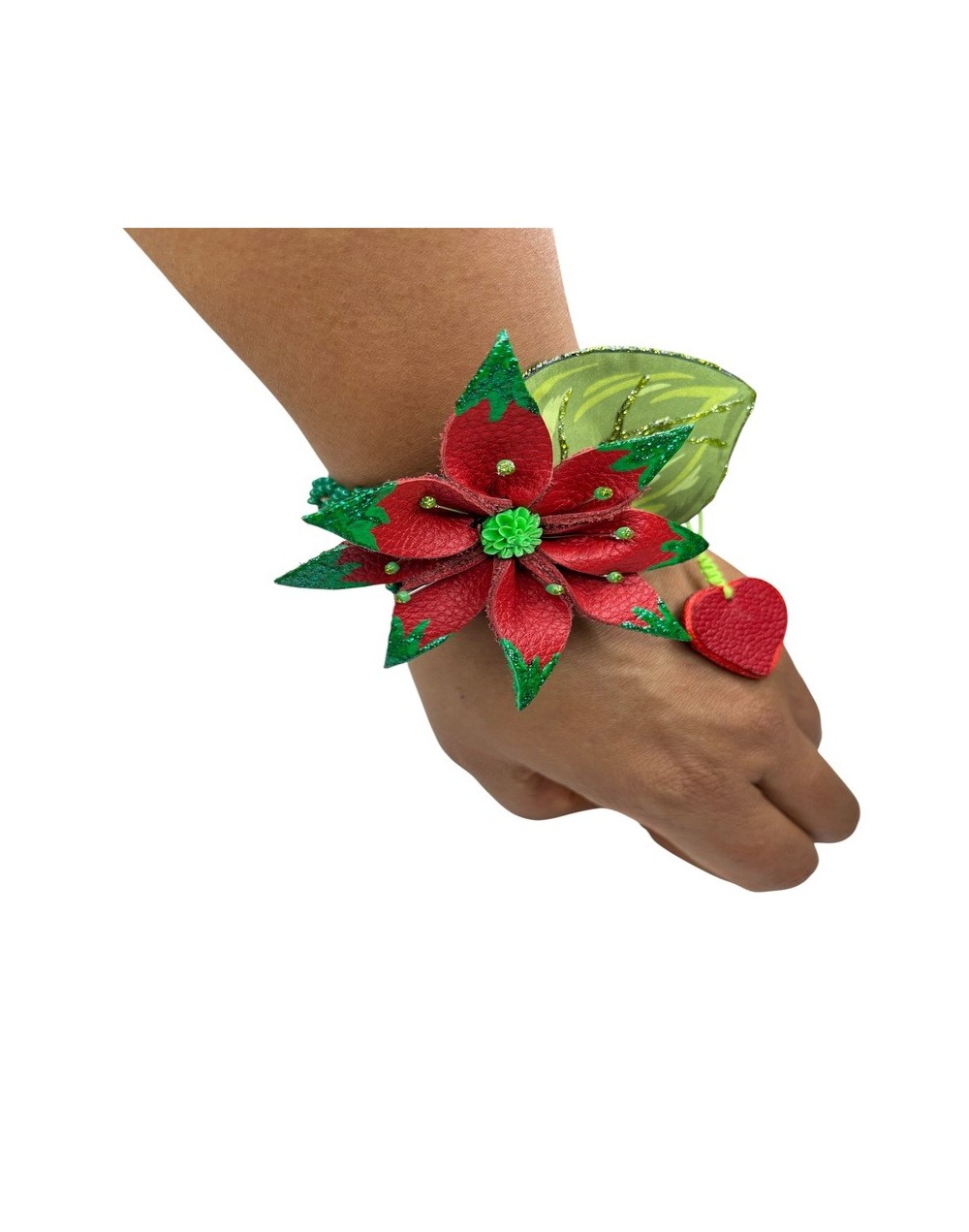 Pulsera de cuero flor