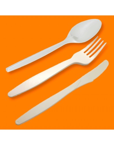 Tenedor desechable biodegradable en Almidón de Maíz