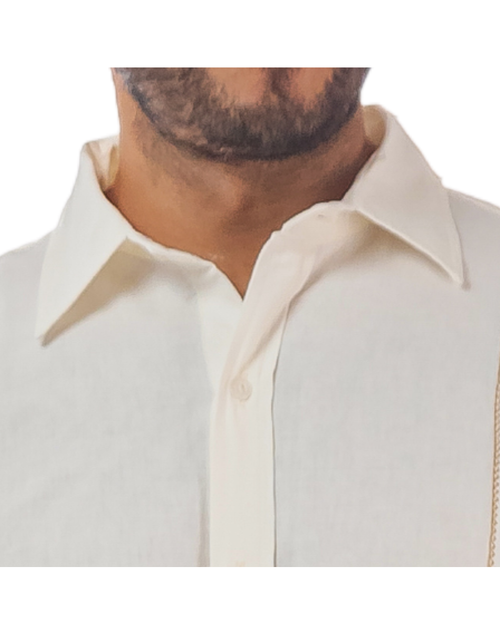 Guayabera beige cuello camisero