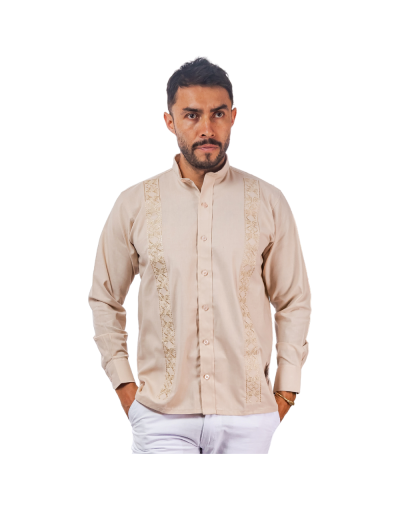 guayabera en lino caqui