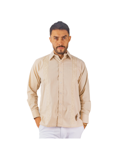 guayabera en lino caqui