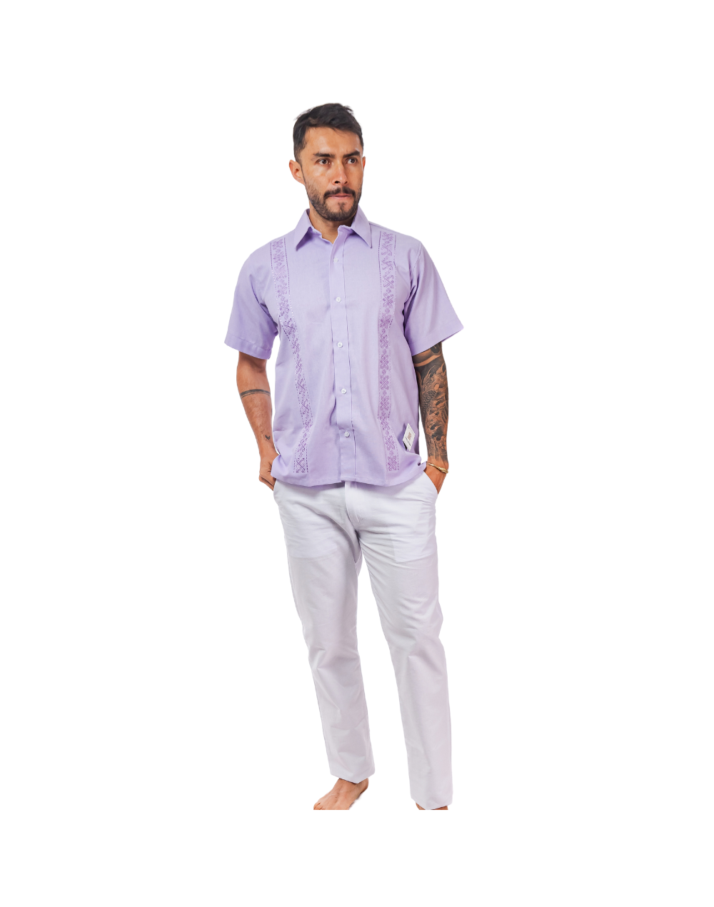 guayabera en lilo lila