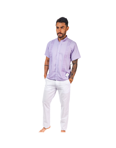 guayabera en lilo lila
