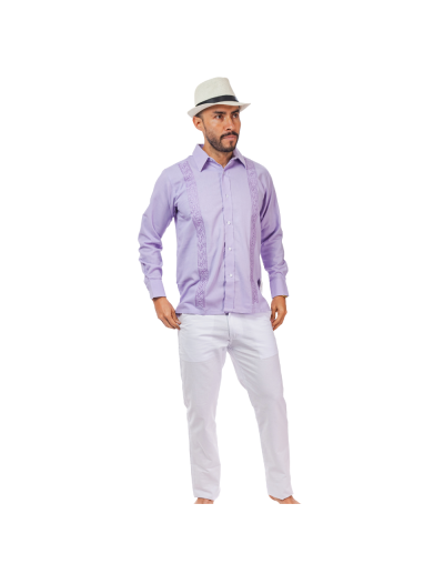 guayabera en lilo lila