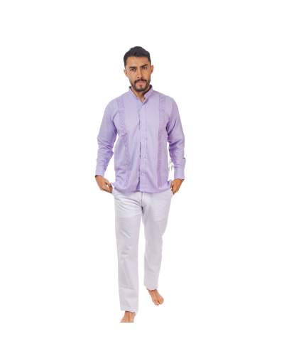 guayabera en lilo lila