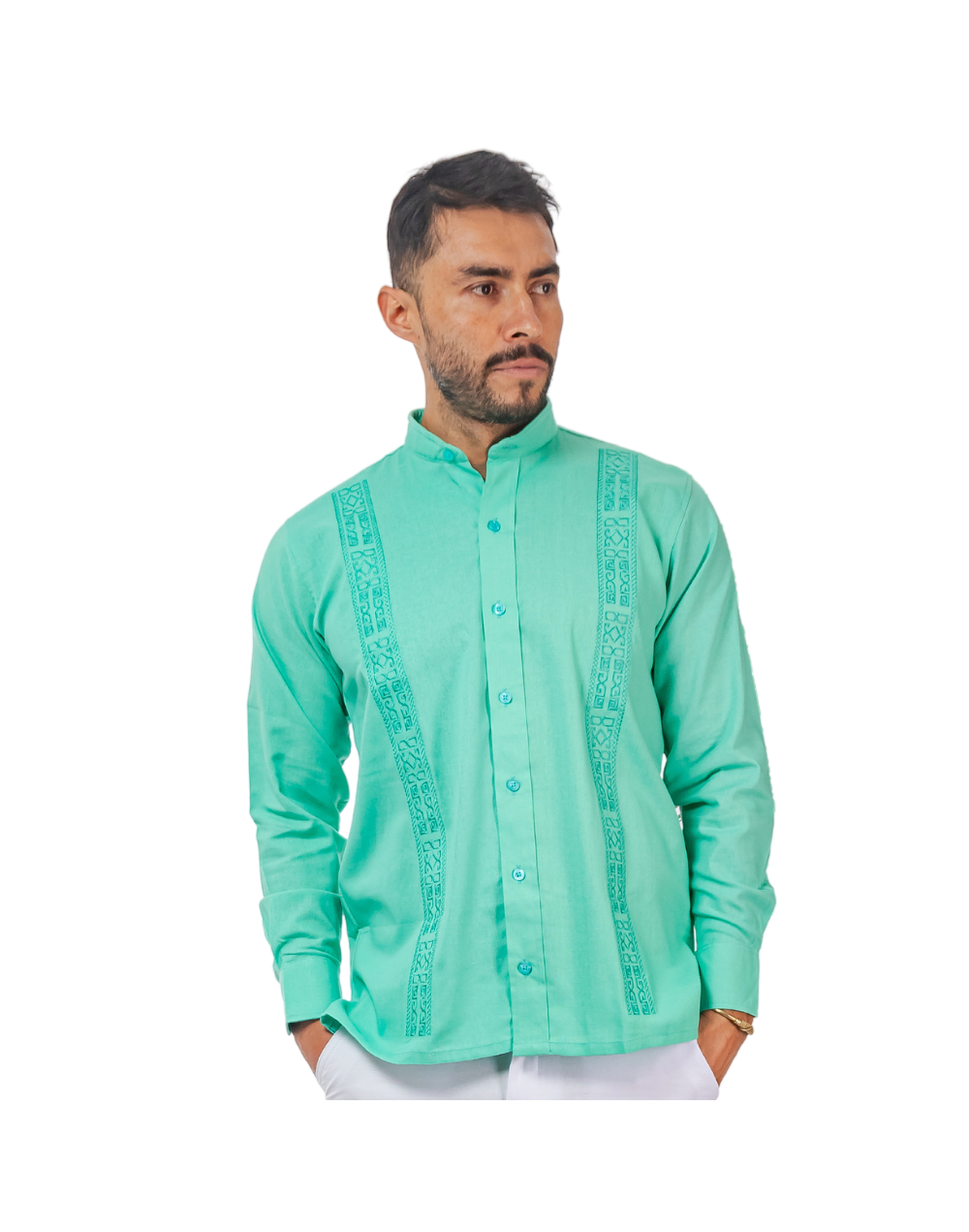 guayabera lino menta