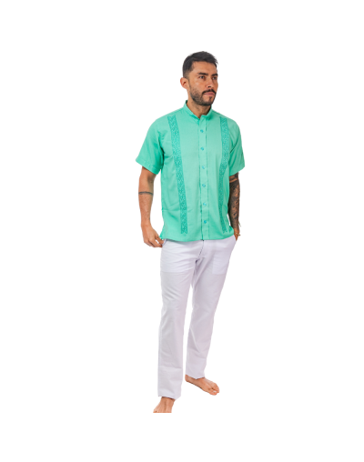 guayabera lino menta