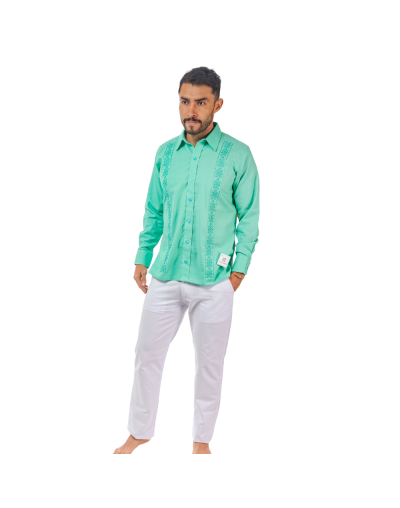 guayabera lino menta