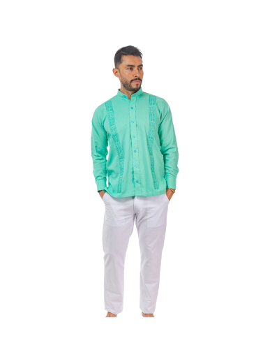 guayabera lino menta