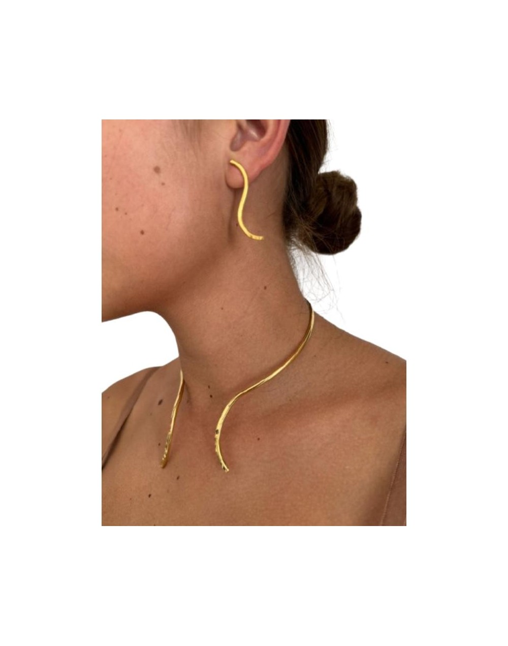 Collar y Aretes en Bronce