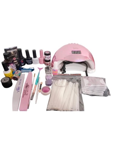 kit uñas acrlicas, poligel, semipermanente, no necesitas conocimiento se te enseña a manejar el producto.