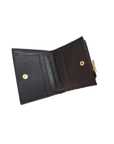 Mini Billetera Dama Negra en Cuero