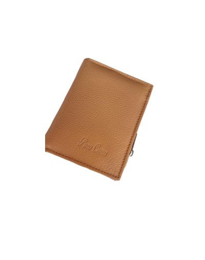 Mini Billetera Dama Amarilla  en Cuero