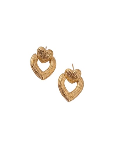 Arete dorado corazon 