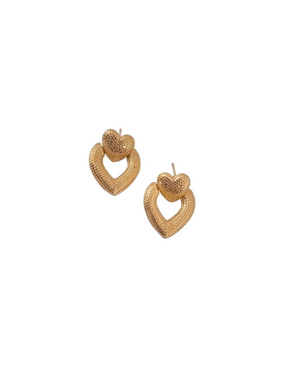 Arete dorado corazon 