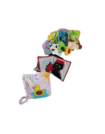 Libros interactivos en tela con diseño de maleta o bolso Edad desde RN a 7 años