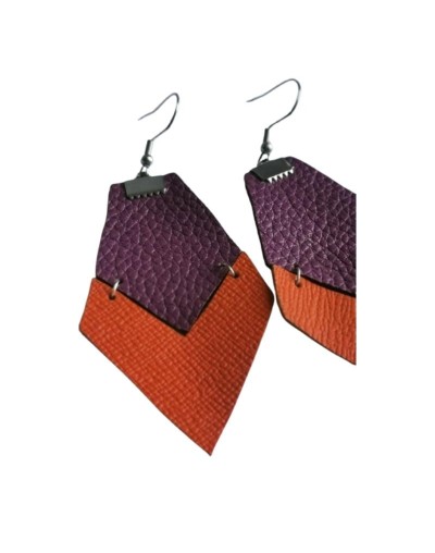 Aretes en cuero DIAMOND