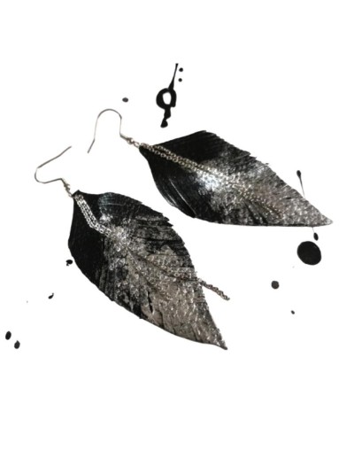 Aretes PLUMAS en cuero