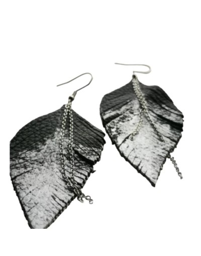 Aretes PLUMAS en cuero