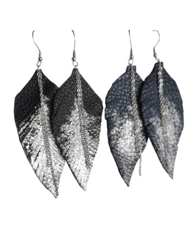 Aretes PLUMAS en cuero