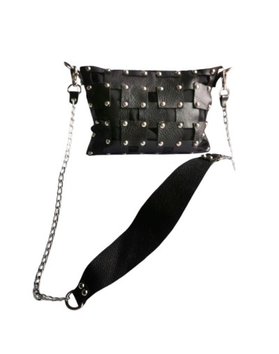 Bolso en cuero TACHUU Negro