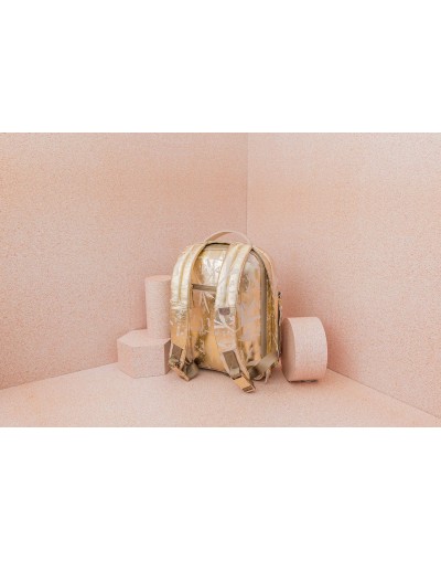 MORRAL MINI INNTULE ANTIRROBO EN CUERO LIBRE DE CROMO DORADO
