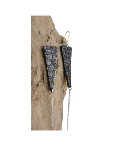 Aretes en cuero Paris