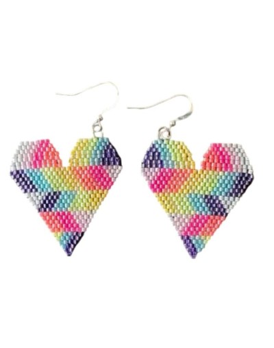 ARETES CORAZÓN ARCOIRIS