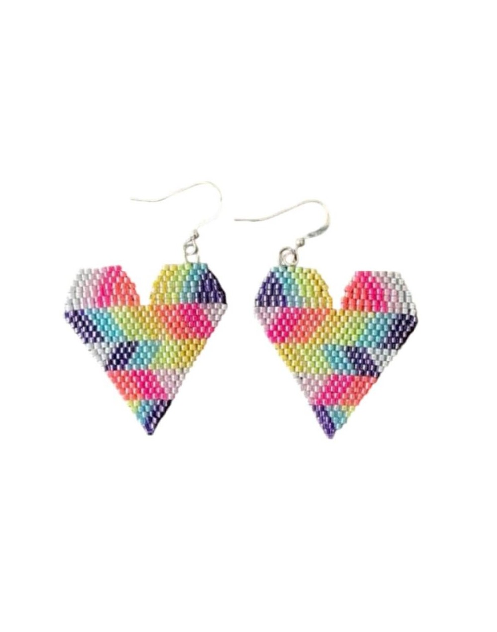 ARETES CORAZÓN ARCOIRIS