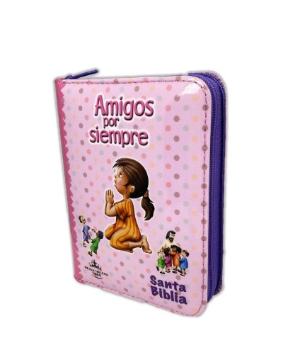 Biblia Amigos Por Siempre Rosada Reina Valera 1960 con forro