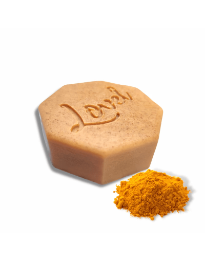 Jabón de cúrcuma artesanal Lovel. Totalmente natural.