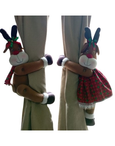 Sujeta Cortinas Reno Navideño