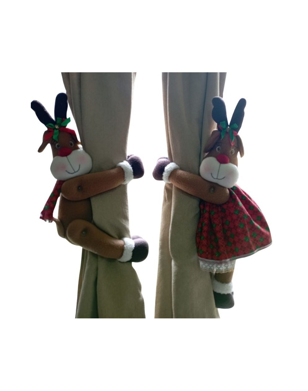 Sujeta Cortinas Reno Navideño