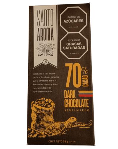 Barra de chocolate 70% santo aroma  50g