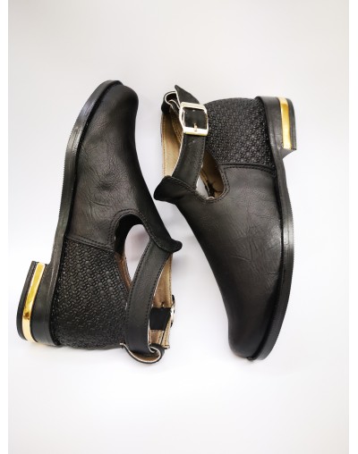 Botines para mujer negros planos de moda