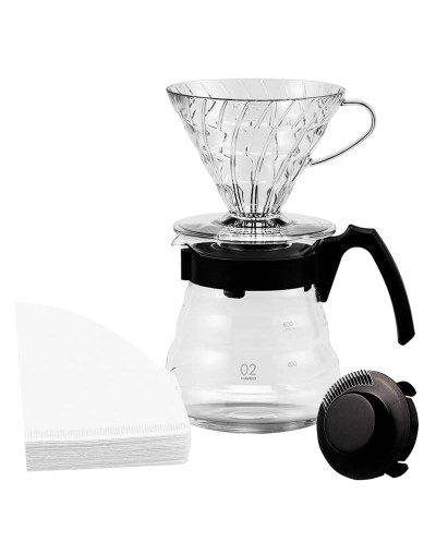 Kit dripper v60 hario transparente tamaño 2 700 ml