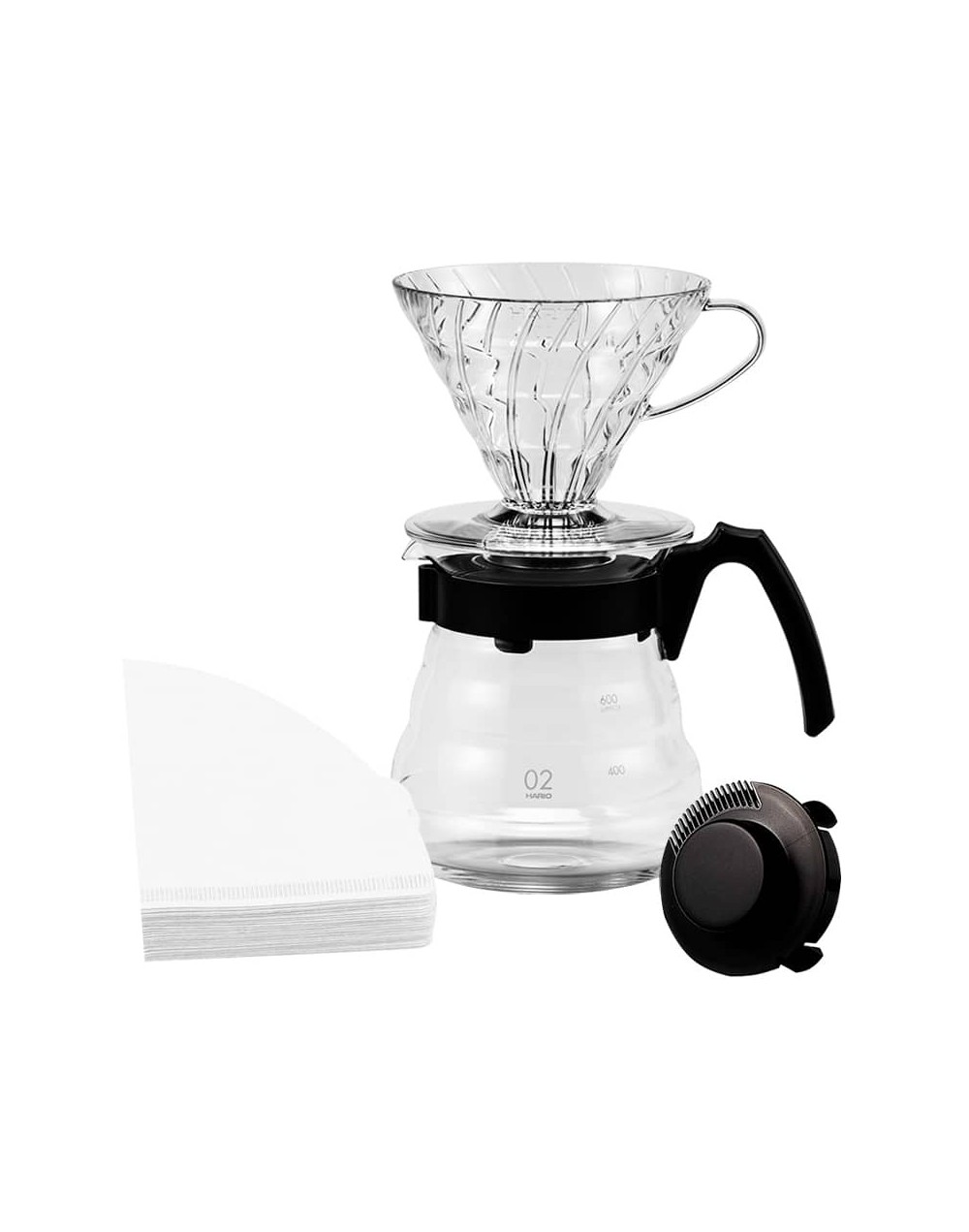Kit dripper v60 hario transparente tamaño 2 700 ml