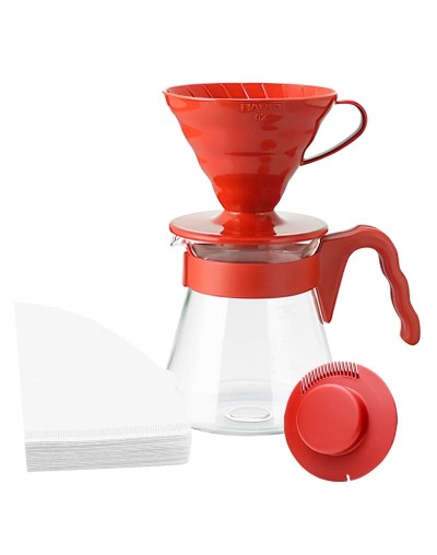 Kit dripper v60 hario rojo tamaño 2 700 ml