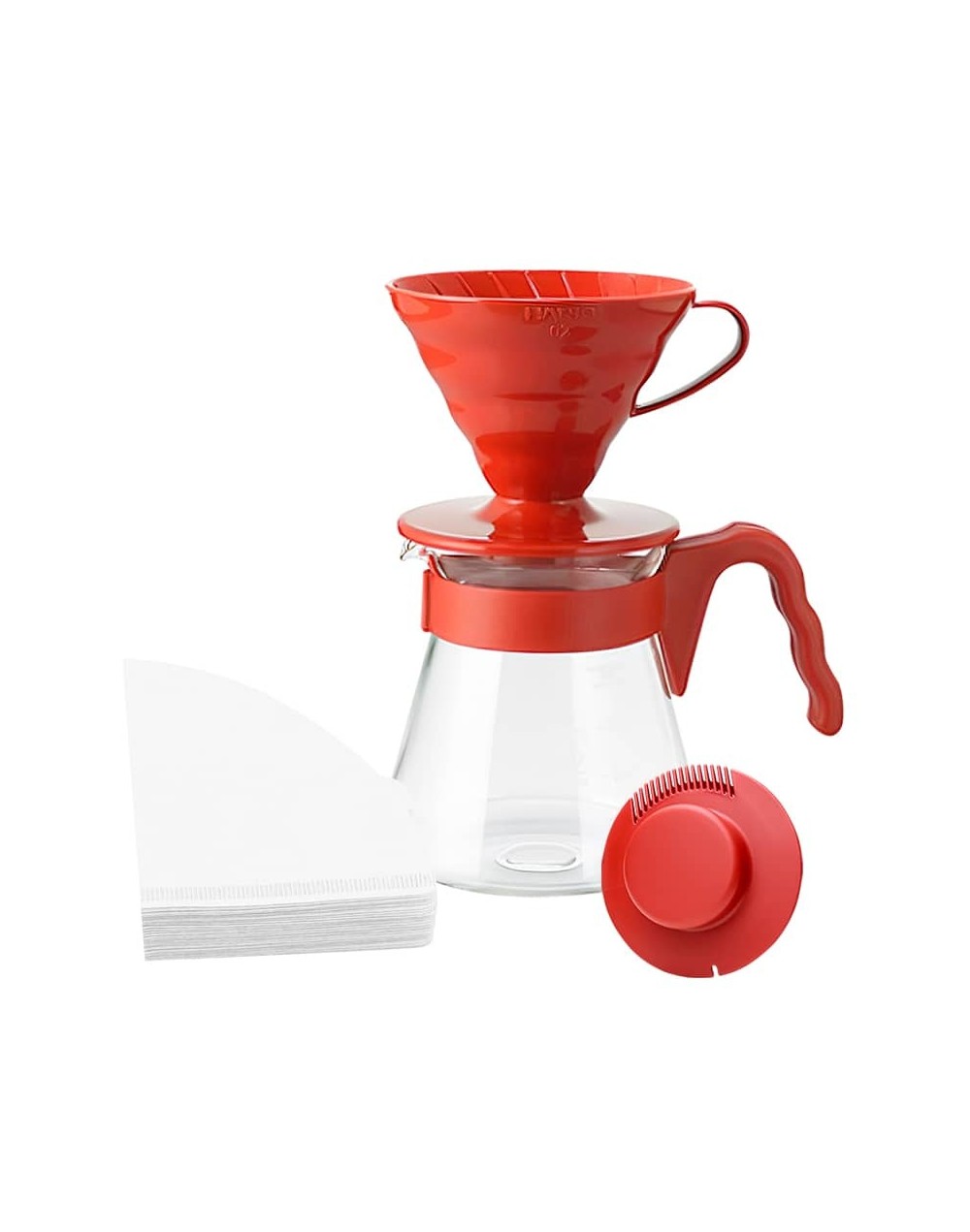 Kit dripper v60 hario rojo tamaño 2 700 ml