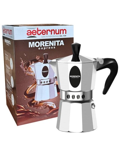 Cafetera Moka Morenita Express Plateada 6 Tazas de espresso 270 ml