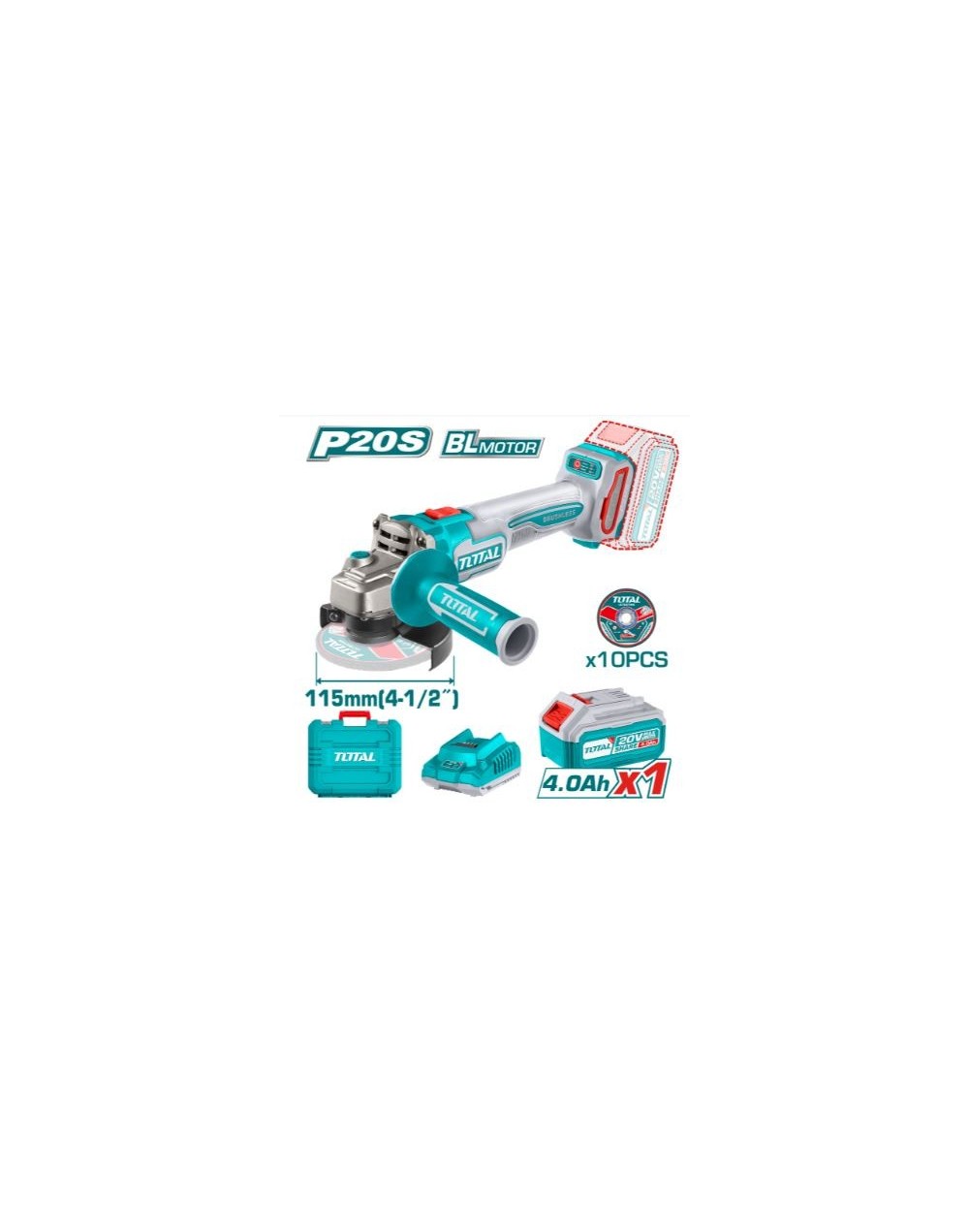 Pulidora Inalabrica 4 1/2 Industrial 20 V 1200W