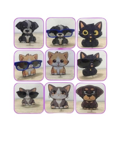 Portagafas  diseños de perros y gatos 