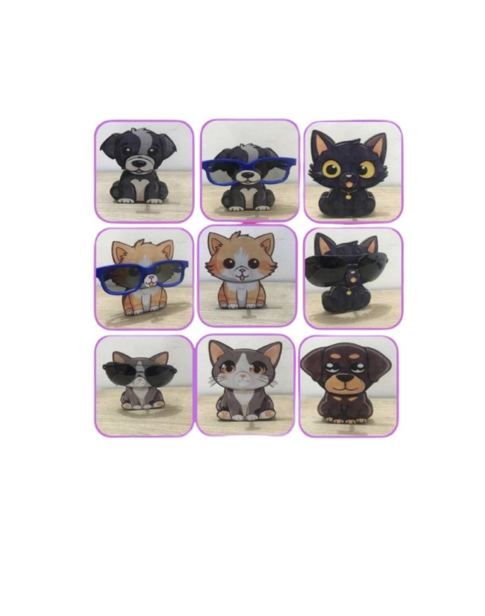 Portagafas  diseños de perros y gatos 