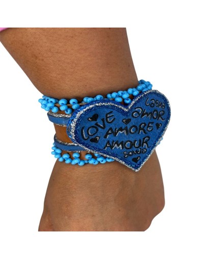 Pulsera de cuero corazon