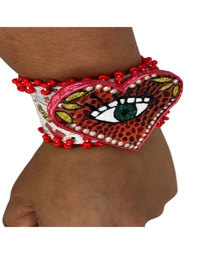 Pulsera de cuero corazon