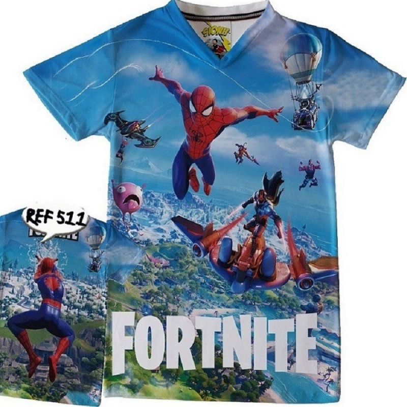 Camiseta game fortnite spiderman
